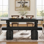 Tribesigns 59" Black Dining Bench for 2 to 3, Modern Dining Table Bench with Arched Base, Extra Long Kitchen Bench Seating for Dining Room, Living Room, Entryway
