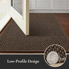 Dirt Trapper Door Mat 24"x 36", Non Slip Washable Doormat, Stain Resist and Absorbent Welcome Mat, Dog Door Mats,Low Profile Entrance Floor Mats for Front Back Door,Brown