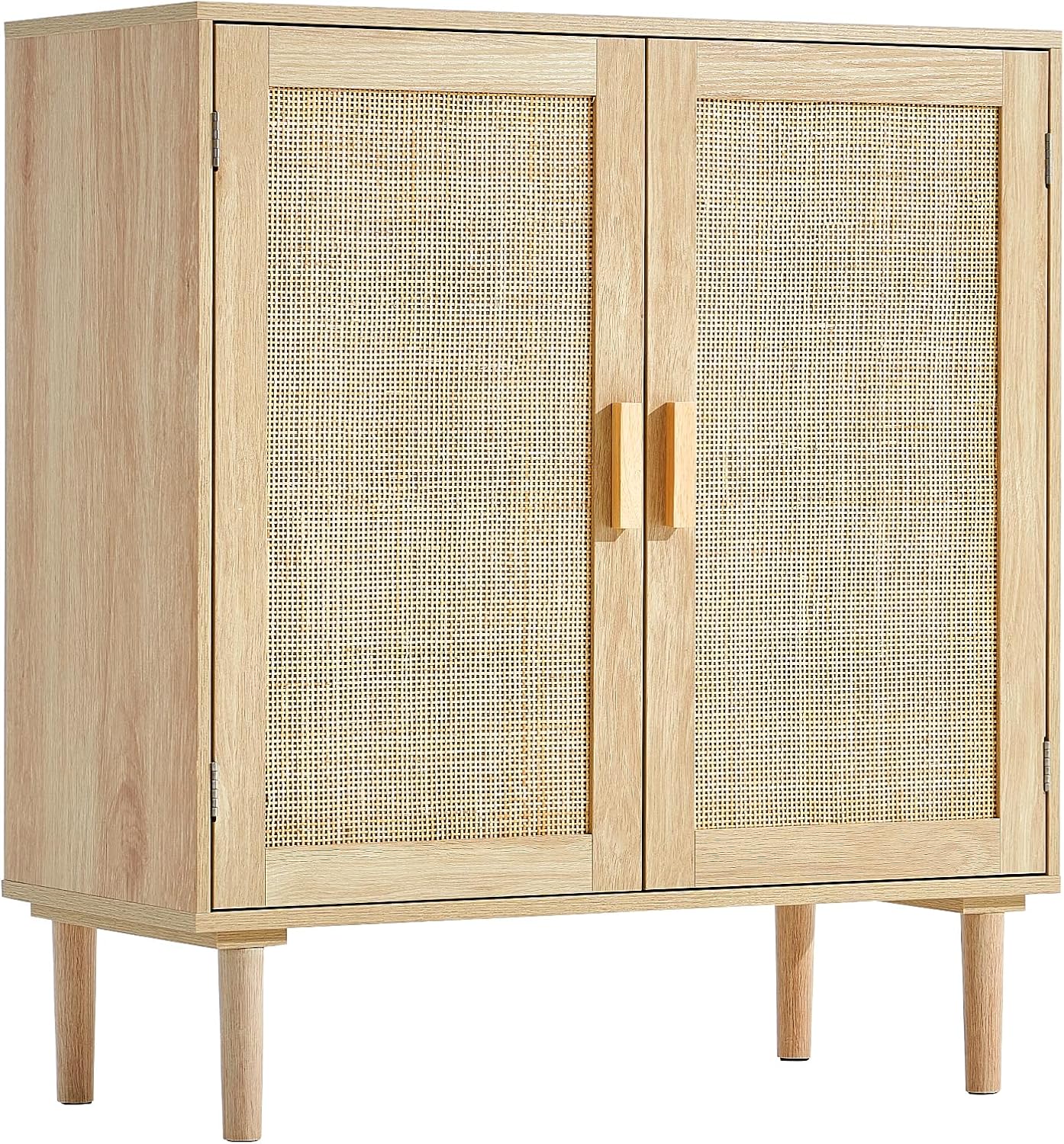 VEVOR Sideboard Cabinet, Buffet Cabinet with 2 Magnetic Doors and Adjustable Shelves, Sideboard Buffet for Hallway, Entryway, Living Room, or Kitchen, Natural