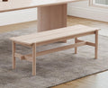 EALSON Solid Wood Bench Modern Farmhouse Entryway Bench 55” Long Dining Benches Seat End of Bed Benches for Bedroom, Kitchen, Hallway, Living Room, White Wash