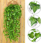 DearHouse 84 Feet 12 Strands Artificial Ivy Leaf Plants Vine Hanging Garland Fake Foliage Flowers Home Kitchen Garden Office Wedding Wall Decor, Green