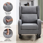 HCHAIRH Nursery Rocking Chairs, Modern Wingback Accent Chairs for Mom Nursery Rocker with High Backrest and Solid Wood Legs, Sherpa Rocking Chair Nursery for Reading Living Room Bedroom, Dark Grey