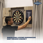 American Legend Barnwood Dartboard Cabinet with Wheat Finished Barn Style Doors - Dartboard Not Included
