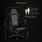 noblechairs Hero Gaming Chair/Office Chair with Lumbar Support, PU Faux Leather, Black/Gold
