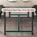 IDEALHOUSE Dining Table Set for 4, Kitchen Table with Upholstered Bench, 3 Piece Rectangular Dining Room Table Set with 2 Benches, for Small Space, Apartment, Studio, Home, Retro Gray