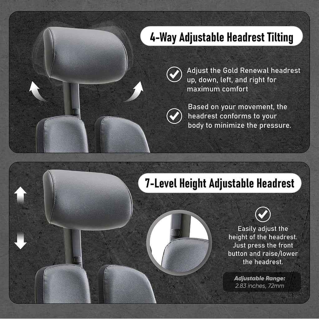 [Premium Dual-Backrests] Ergonomic Office Chair l Reduces Pressure by 50% - Leather Chair, Office Chair for Lumbar Support l Home Desk Chairs l Office Chair Back Support Made in Korea (Black Leather)