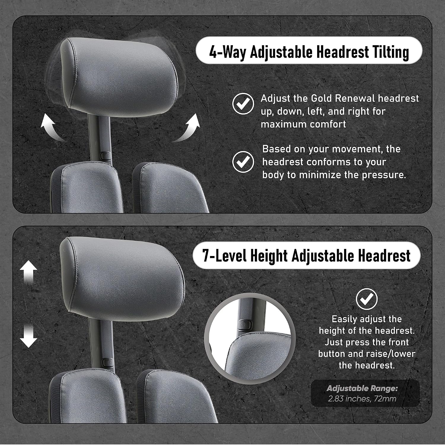 [Premium Dual-Backrests] Ergonomic Office Chair l Reduces Pressure by 50% - Leather Chair, Office Chair for Lumbar Support l Home Desk Chairs l Office Chair Back Support Made in Korea (Black Leather)