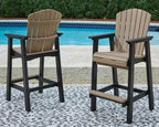 Signature Design by Ashley Fairen Trail 30" HDPE Durable Outdoor Barstool, 2 Count, Black & Brown