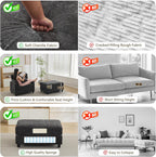 WUTUTUEE 57.5" Oversized Chaise Lounge with Ottoman Indoor, Grey Reading Chair with Ottoman & Sofa Bed, Chenille Upholstered Comfy Sleeper Chair for Living Room, Bedroom, Office