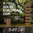 Riverbank Dark Oak Wine Rack, Elegant 6-Bottle Holder, Made of Solid Wood, Wall Mounted Wooden Wine Stand, Stylish & Luxurious Home Décor (Dark Oak, 6-Bottles)
