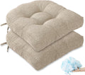 Tromlycs Chair Cushions for Dining Chairs Kitchen Seat Cushions Room Set of 2 Pads with Ties Indoor Non Slip Office 18 x 18 Inch, Beige
