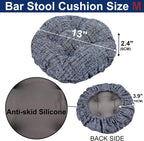 SINOSSO Modern Bar Stool Cushion Dia.13, Fashion Interweaving Design Anti-Skid Silicone Round Stool Seat Cushion Cover Padded (Blue, M,1)