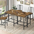 YATINEY 78.7" Long Bar Table, Counter Bar Height Table, High Top Table, Rectangular Hightop Bar Pub, for Kitchen, Living Room, Entryway, Rustic Brown and Black BT20BR