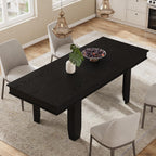 GarveeHome 63 in-86.6 in Extendable Dining Room Table for 6-10, Farmhouse Kitchen Tables w/Wooden Sturdy Frame, Large Rectangular Dinner Table for Dining Room, Kitchen