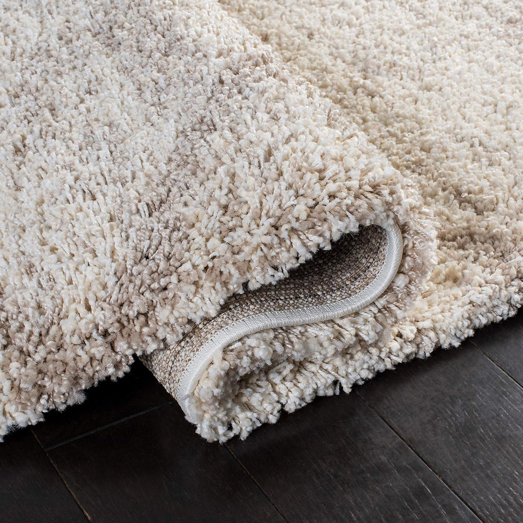 SAFAVIEH Hudson Shag Collection Area Rug - 6' x 9', Multi Ivory & Beige, Modern Trellis Design, Non-Shedding & Easy Care, 2-inch Thick Ideal for High Traffic Areas in Living Room, Bedroom (SGH281H)