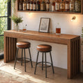 Tribesigns 63" Bar Table, Farmhouse Counter Height Pub Table for 4, Rectangular High Top Home Bar for Kitchen, Dining Room & Small Spaces, Rustic Brown