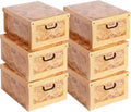 Lavatelli: Storage Box 6 Pack: Large - Map - Lid & Side Handles, Decorative Cardboard Organizer, Stacks-Folds, Home-Clothes-Toys, 19.7 x 15.7 x 9.8