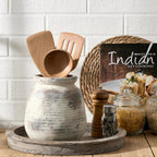 SIDUCAL Ceramic Rustic Vase, Whitewashed Terra Cotta Vase, Distressed Farmhouse Décor, Pottery Decorative Flower for Home Decor, Table, Living Room Decor, Shelf, Mantel, 7.3 Inch, Fired Terra Clay