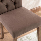 Tufted Upholstered Parsons Dining Chair Set Fabric Diner Accent Stylish Modern Kitchen Living Room with Button Sturdy Solid Wood Legs, 2-Pack