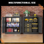 Greenvelly Metal Cabinet, 36" Locking Storage File Cabinet with Doors and Shelves for Office,Home,Gym,School,Kitchen(Black)