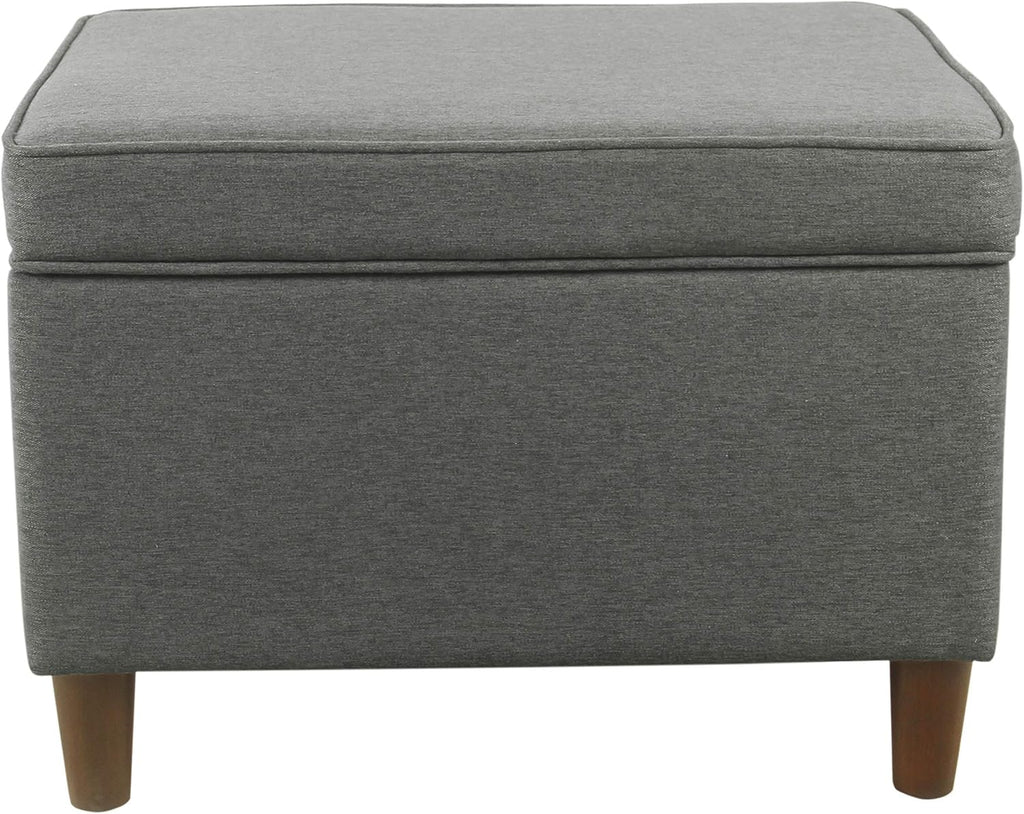 Spatial Order Home Decor | Dinah Collection Modern Storage Ottoman | Ottoman with Storage for Living Room & Bedroom (Cool Light Gray)