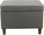 Spatial Order Home Decor | Dinah Collection Modern Storage Ottoman | Ottoman with Storage for Living Room & Bedroom (Cool Light Gray)