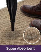 DEXI Ultra Thin Entryway Indoor Door Mat 24x36, Non Slip Rubber Backing Inside Entry Mat, Low Profile Easy Clean Dirt Trapper Doormat for Inside Entrance Patio, Beige