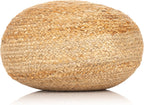 Decor Therapy Round Pouf Ottoman Footrest, Natural Jute Woven, Boho Pouf, Bohemian Style Casual Seating for Living Room, Bedroom, Patio Decor 19"x 19"x 10.5"