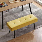 Homedot Accent Bench for Living Room Ottoman Bench Elegant Velvet Bedroom Bench End of Bed with Black Metal Legs, Indoor Bench for Dining Room, Living Room, Make Up Room