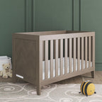 Child Craft Kieran Crib, Dresser, and Chest Nursery Set, 3-Piece, Includes 3-in-1 Convertible Crib, 6-Drawer Dresser, and Chest, Grows with Your Baby (Crescent Gray)