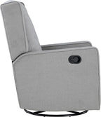 Gliding Swivel Recliner Tufted Pebble Fabric