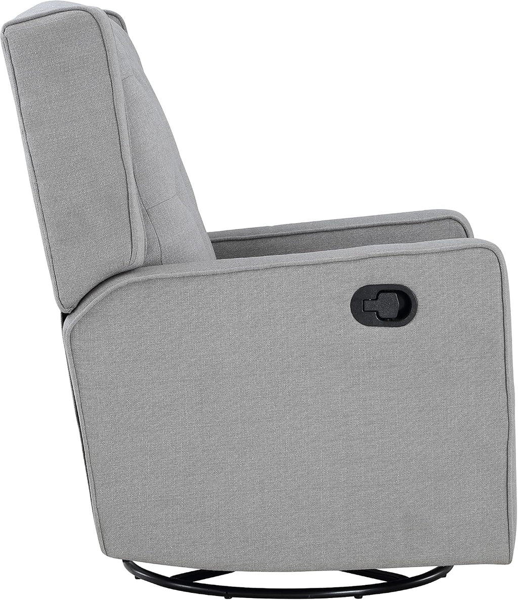 Gliding Swivel Recliner Tufted Pebble Fabric