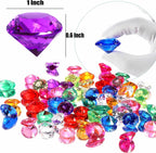 75pcs Multi-Colored Acrylic Gems Plastic Gemstones for Pirate Treasure Party Decoration Table Decorations Vase Filler Fish Tank etc. (Multi Color)