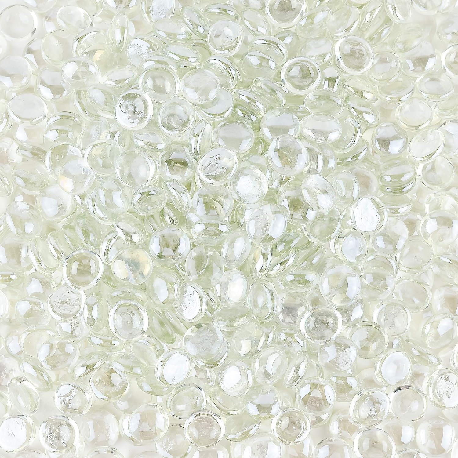 Clear Flat Glass Marbles Vase Filler Beads (5lb, 500 Stones) | Glass Pebbles, Mancala Gems