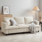 GRUSIGN 3 Seater Couch, 83" Comfy Corduroy Sofa with Deep Seat, Modern Sofa Couch for Living Room, Office, Bedroom, Apartment (Pillows not Included)