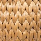 Eyely SSL1000A Noel 17" Bohemian Handwoven Hyacinth Barrel Wicker Storage Basket with Lid Side Table, Accent Table for Bathroom, Bedroom, Living Room, Natural