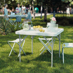 Flash Furniture Elon 2.85' Square All-Occasion Plastic Folding Event Table with Locking Legs, Folding Banquet Table for Indoor/Outdoor Events, White