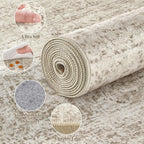 8x10 Area Rugs Living Room: Washable Non Slip Soft Abstract Beige Rugs for Bedroom Dining Deor, Low Pile Stain Resistant Indoor Carpet for Farmhouse Nursery Office Kid & Pet Friendly