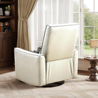 IDEALHOUSE Swivel Rocking Nursery Recliner Chair Rocker Recliner Glider Deep Seat PU Leather Sofa Chair with high Backrest for Nursery, Living Room, Bedroom & Home Movie Theater (White)