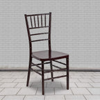 Flash Furniture 2 Pack HERCULES PREMIUM Series Mahogany Resin Stacking Chiavari Chair