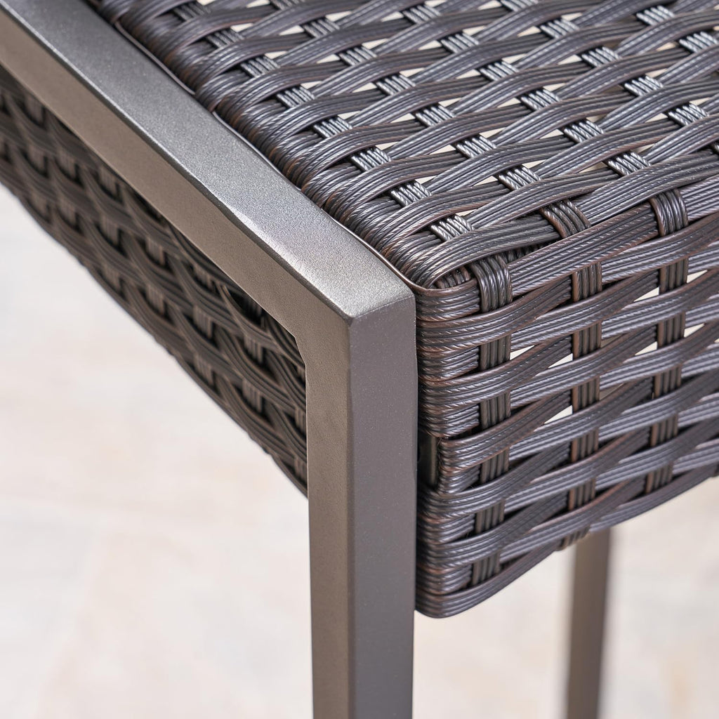 Christopher Knight Home Kelly Outdoor Wicker 30 Inch Barstool (Set of 2), Dark Brown