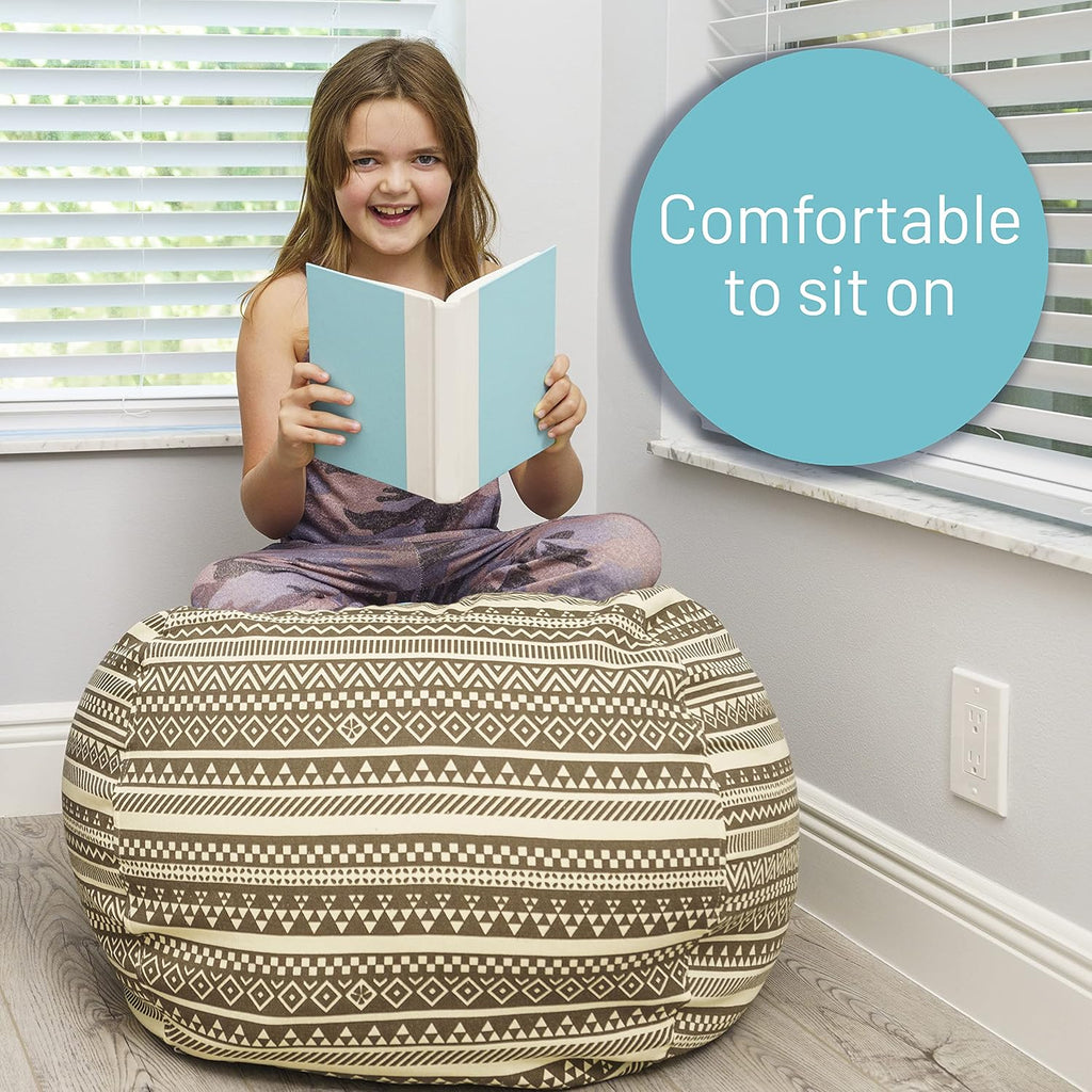 Stuffed Animal Storage Bean Bag Chair - Kids & Teens Bean Bag Chairs - Stuffed Animal Holder