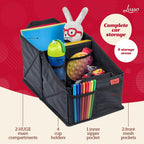 Lusso Gear Car Seat Organizer for Front or Backseat - Great for Adults & Kids, Features 9 Storage Compartments for Toys, Magazines, Tissues, Maps, Books, Documents, Games & More (Floral)