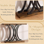 JUSTOGO 43.3" Console Table for Entryway, Industrial Sofa Table Entryway Table, Narrow Wood Accent Tables X-Shaped Metal Hallway Table for Living Room, Small Spaces, Entrance, Foyer, Rustic Brown