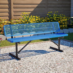 ZeHuoGe 72" Heavy Duty Metal Picnic Bench for 3-4 Adults, 882 LBS Outdoor Bench with Diamond Mesh Top – for Garden, Patio, Park, School, Commercial