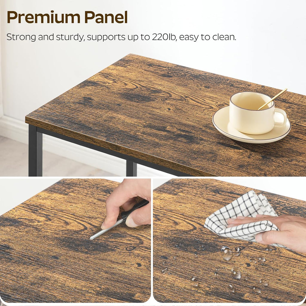 YATINEY 78.7" Long Bar Table, Counter Bar Height Table, High Top Table, Rectangular Hightop Bar Pub, for Kitchen, Living Room, Entryway, Rustic Brown and Black BT20BR