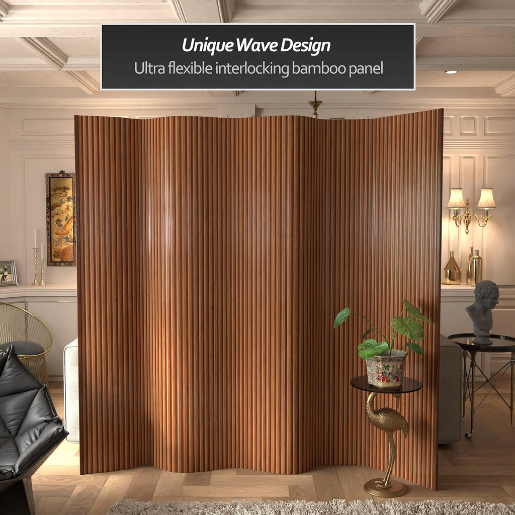 7 ft. Tall Bamboo Wave Screen - Triple Espresso
