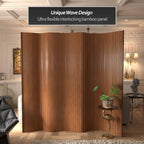 7 ft. Tall Bamboo Wave Screen - Triple Espresso