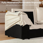 162.2" Washable Oversized Modular Sectional Sofa, Cloud Couch with Fully Removable Cover, Comfy Sectional Couches for Living Room, Performance Fabric, Beige, 4-Seater with 2 Storage Ottoman,U-Shaped