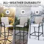 Crestlive Products Outdoor Bar Stools Set of 2, Bar Height Patio Chairs, Heavy Duty Tall Chairs Barstools with Armrest and Footrest, Textilene Fabric for Kitchen, Backyard, Bistro, Poolside (Gray)